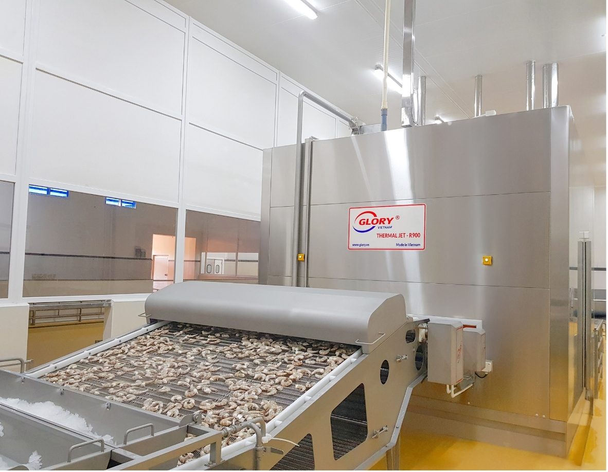GLORY Thermal Jet R-series re-freezer for hardening after glazing